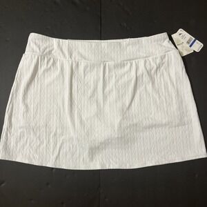 Tommy Bahama Cable Beach Pull On Skort‎ Skirt Shorts White Textured XL Golf NWT